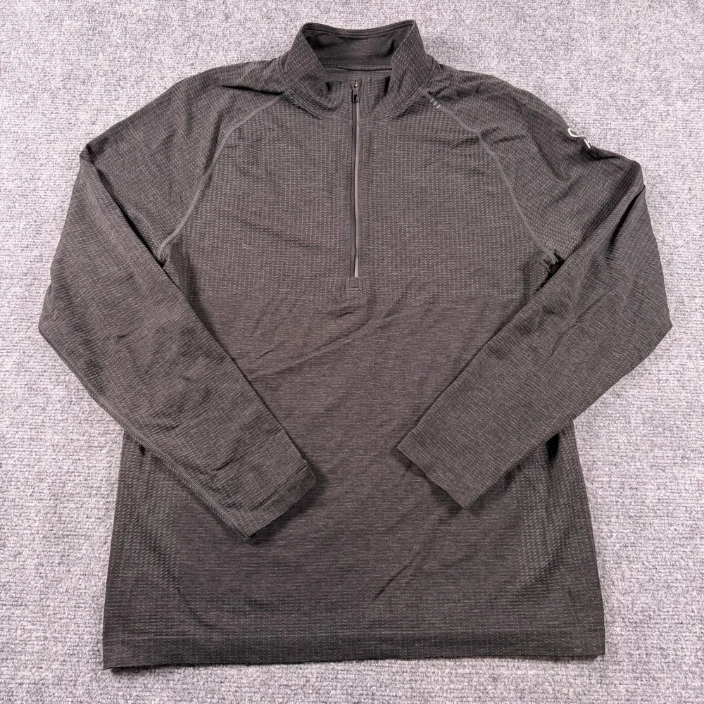 Lululemon Metal Vent Tech 1/2 Zip Mens M Grey CAA Hockey Pullover Activewear
